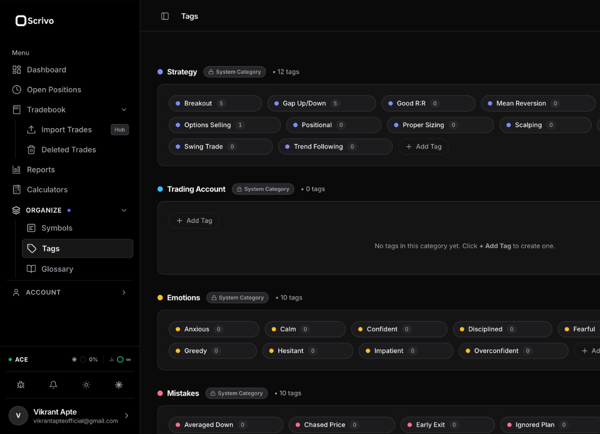 Scrivo Custom Multi-Category Tagging System